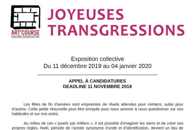 Appel  candidature Joyeuses Transgressions  Strasbourg