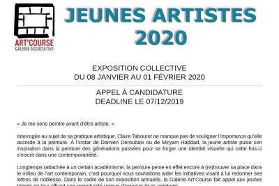 Appel  Candidature Jeunes Artistes 2020 - Autour de la peinture  Strasbourg