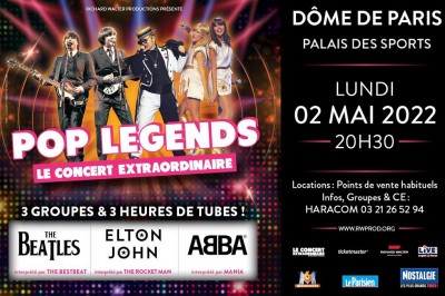 Le concert extraordinaire : Pop Legends à Paris 15ème