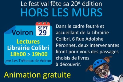 Lectures librairie le Colibri, Festival Les Tréteaux de Voiron hors les mûrs