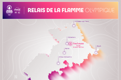 Parcours en Haute-Garonne de la Flamme Olympique 2024