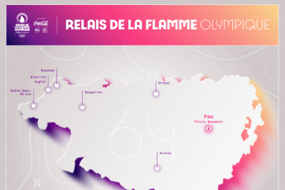 Parcours dans les Pyrnes Atlantiques de la Flamme Olympique 2024