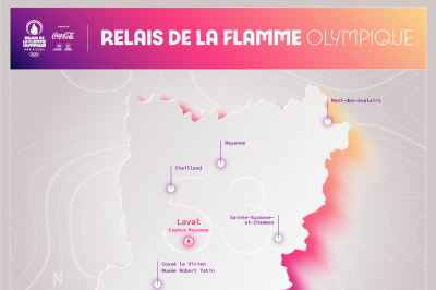 Parcours dans la Mayenne de la Flamme Olympique 2024