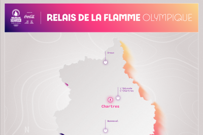 Parcours dans C'Chartres de la Flamme Olympique 2024