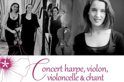 Concert harpe, violon, violoncelle et soprano, musique classique sacre  Dinan